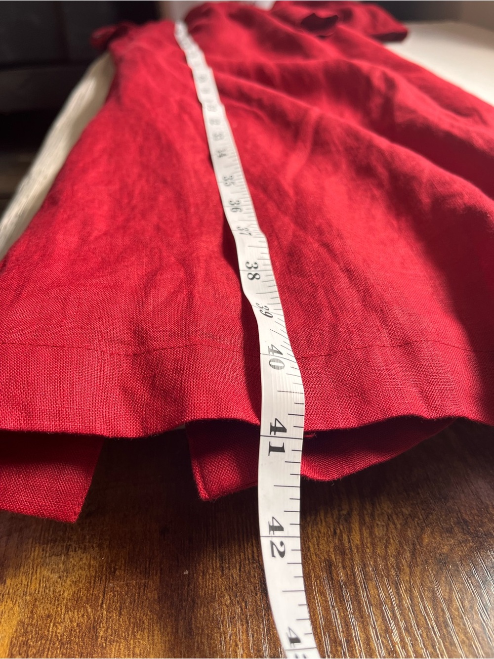 Alexandra Bartlett 100% Linen Red Midi Button-Front Shirt Dress 2X - Picture 10 of 10